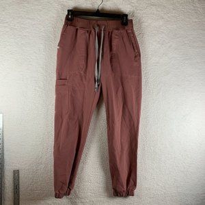 FIGS Scrub Pants Women's XS‎ Pink Stretch Logo Drawstring Pockets Nurse Dr. 7875